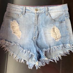 Festival style jean shorts